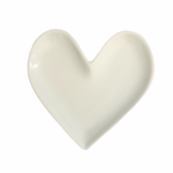 Horizon Cream Ceramic Heart Dish - Picture 1 of 8